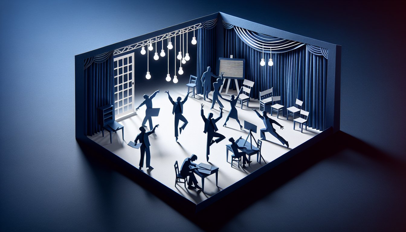 3D voxel art representation of the course Acting Studio II Movement