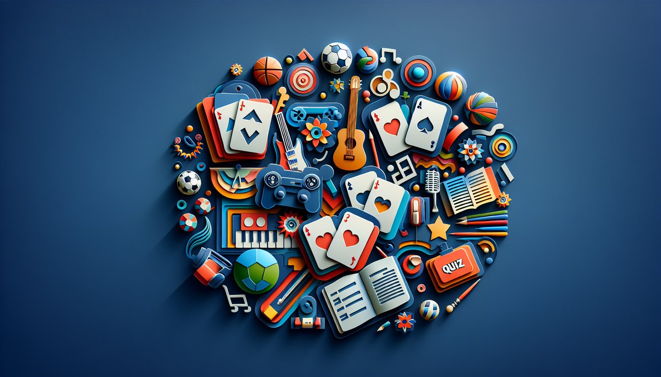 Paper art illustration for a work-related Friday trivia quiz on a dark blue background.