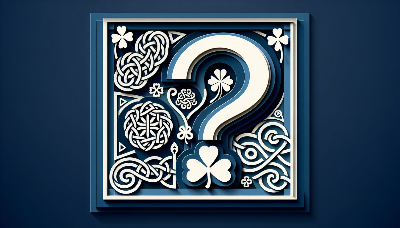 Paper art illustration for Celtics knowledge quiz on dark blue background