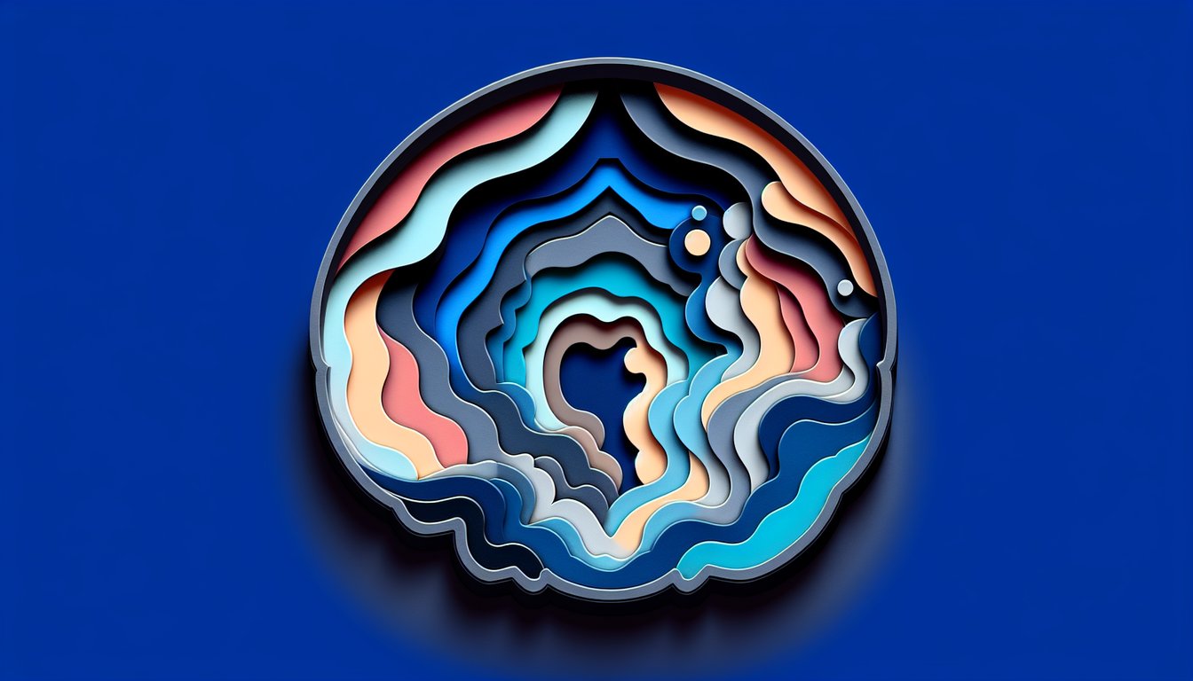 Paper art illustration for aphantasia test quiz on a dark blue background