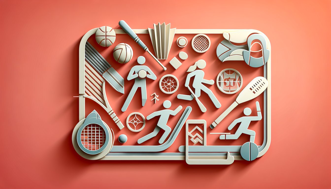 Paper cut style quidditch gear icons brooms hoops quaffle snitch on coral backdrop for position quiz