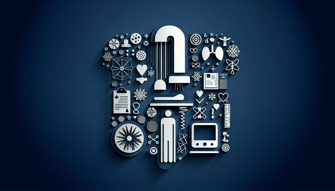 Colorful paper art displaying Radiographic Positioning and Patient Care Quiz theme