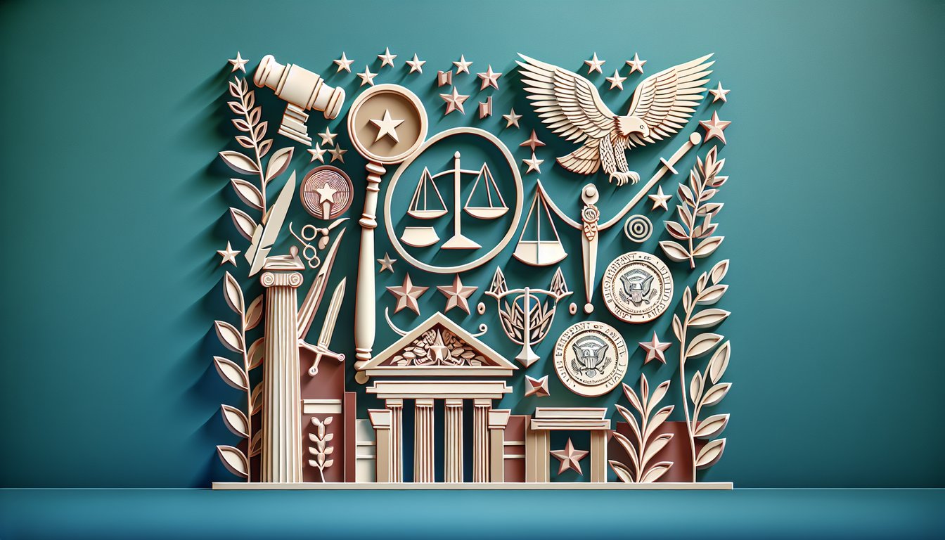 Paper art silhouettes of US presidents in chronological order on teal background above quiz heading