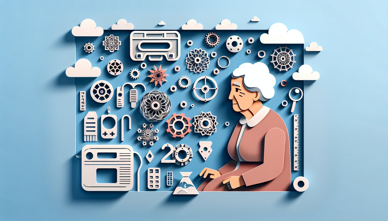 Paper art illustration for quiz on Abuela Invents the Zero story on sky blue background