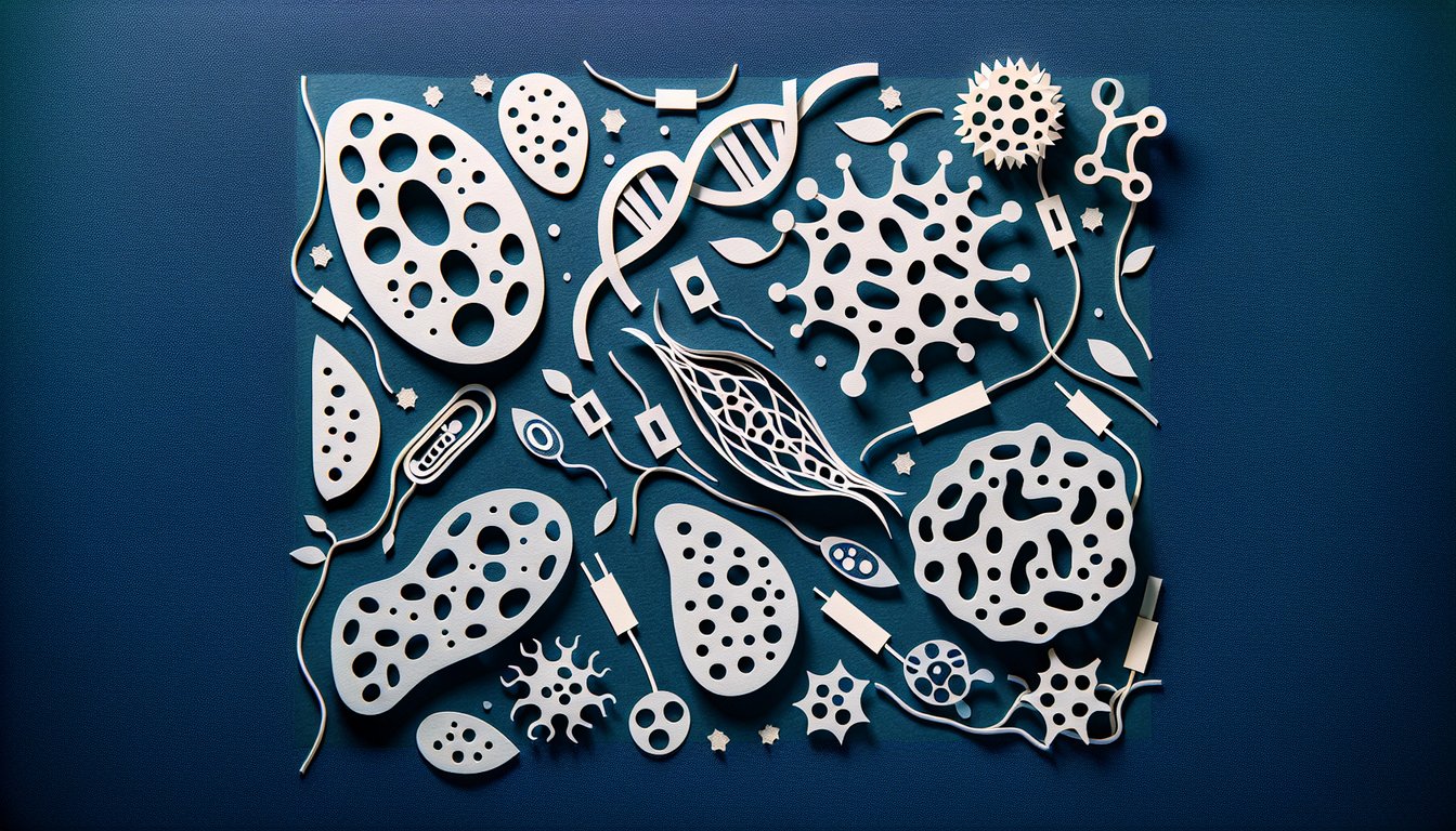Colorful paper art promoting Cellular Respiration Challenge trivia for high school biology students.