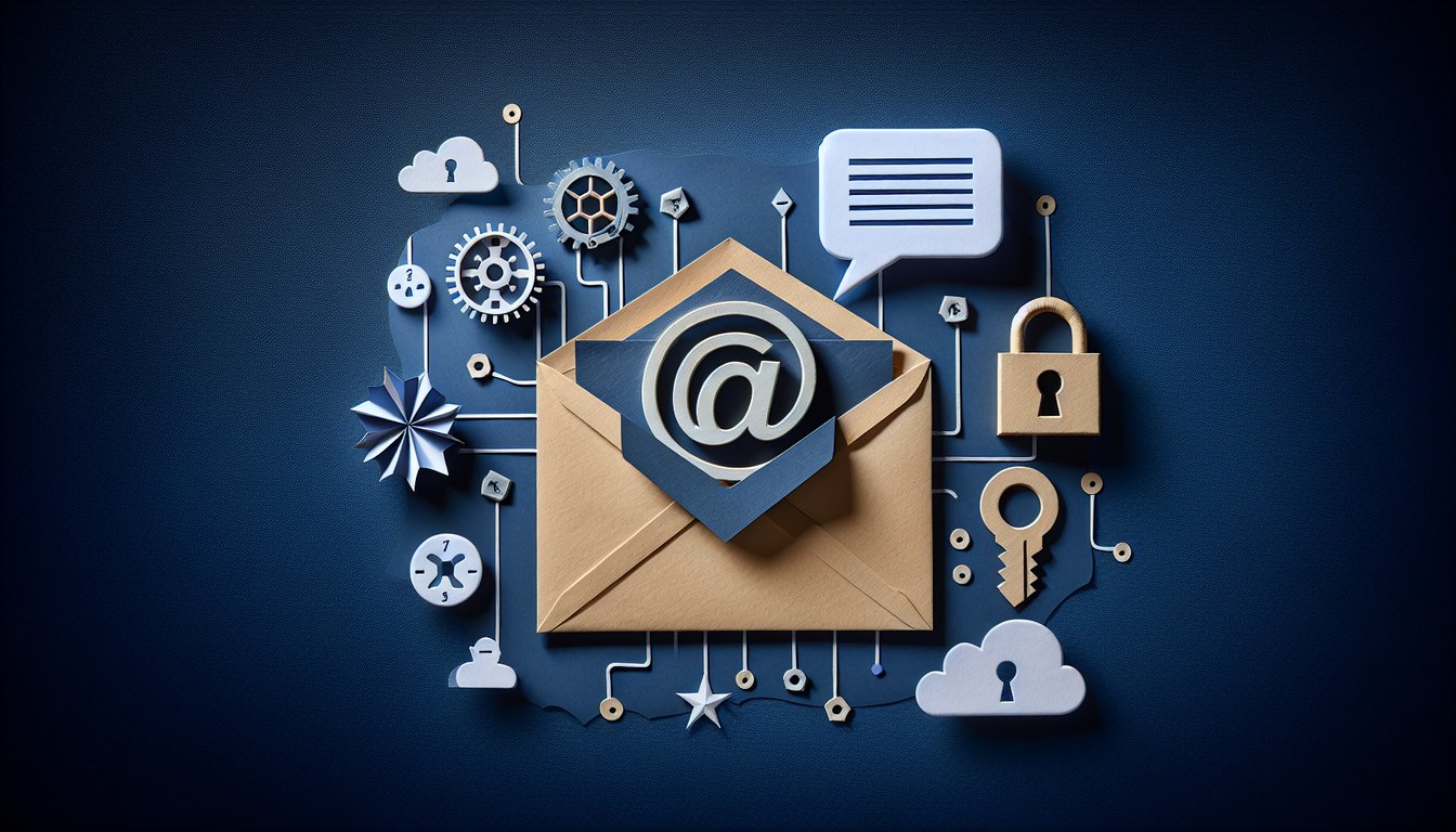 Colorful paper art illustrating a quiz on Email Security Awareness