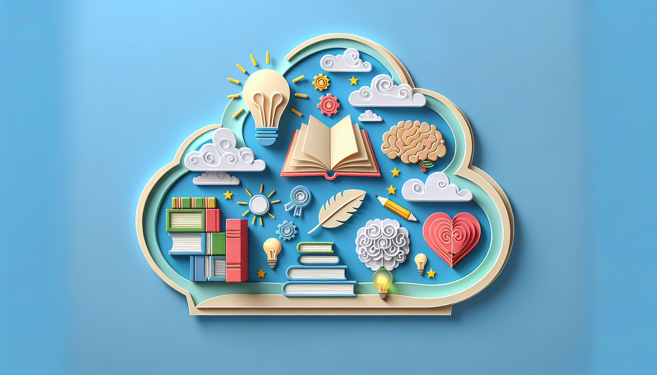 Paper art quiz illustration testing past perfect usage in English on sky blue background