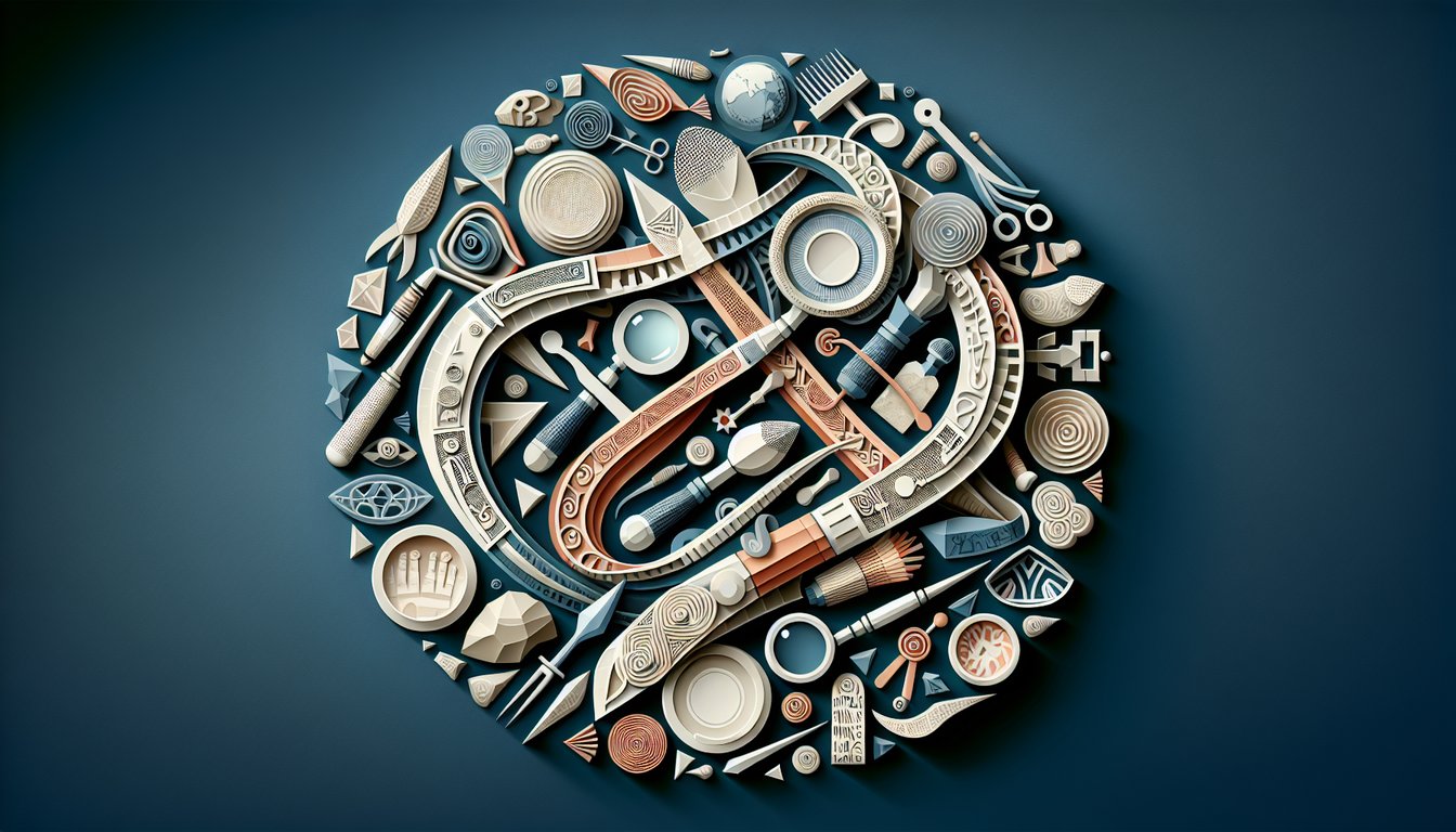 3D voxel art depicting the course Hist of Archaeological Theory