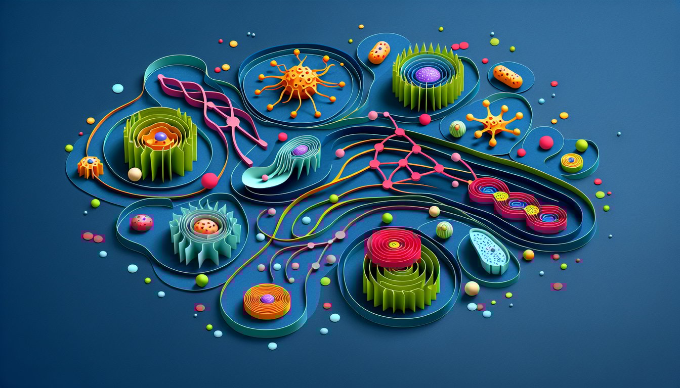 Paper art promoting a cell signaling quiz for high school biology students.