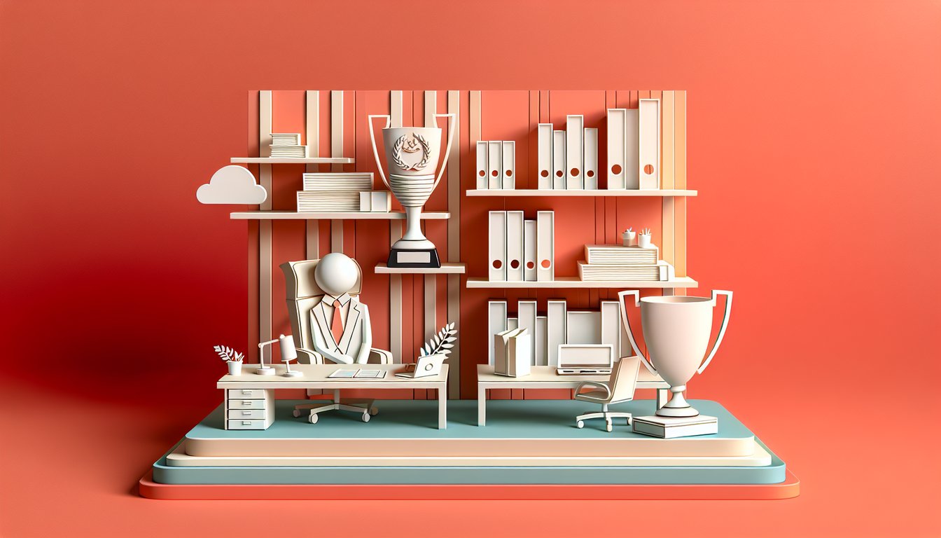 Paper art illustration of two suited figures representing Harvey Specter and Mike Ross coral background quiz
