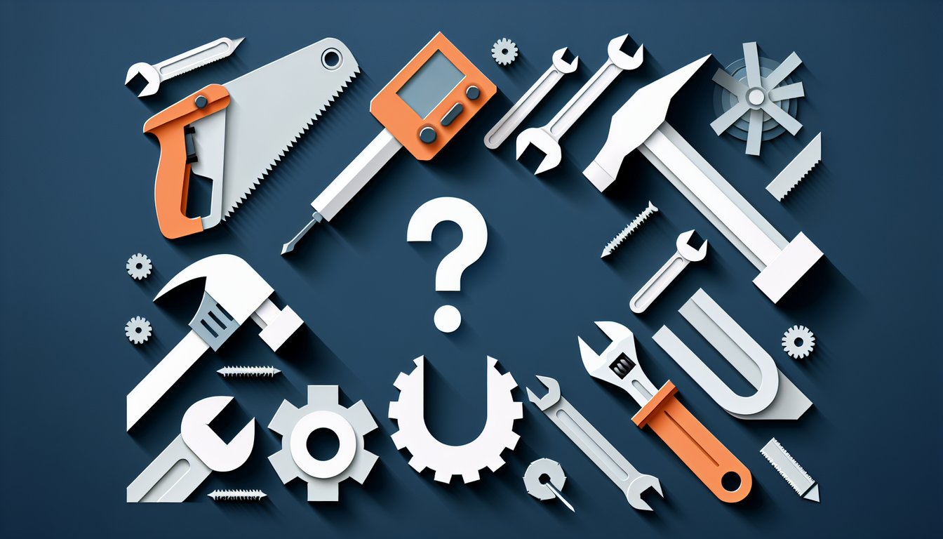 Paper art illustrating a trivia quiz on NCCER Tools Mastery for vocational learners.