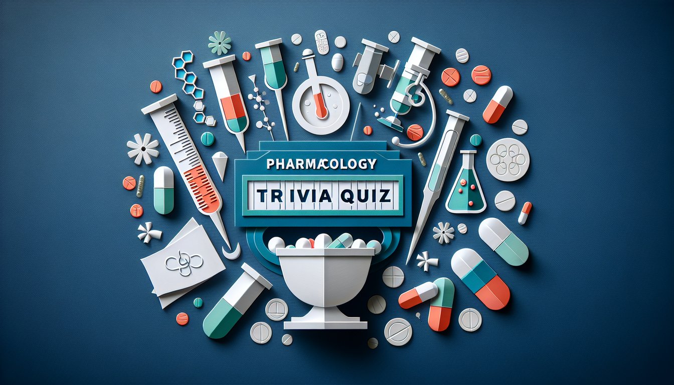 Colorful paper art promoting a fun Pharmacology HESI Practice Quiz.
