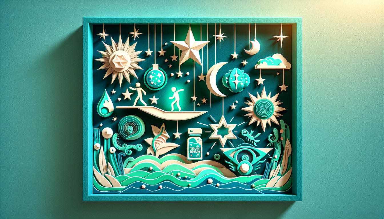 Paper art illustration for Truth or Dare Generator quiz on a teal background