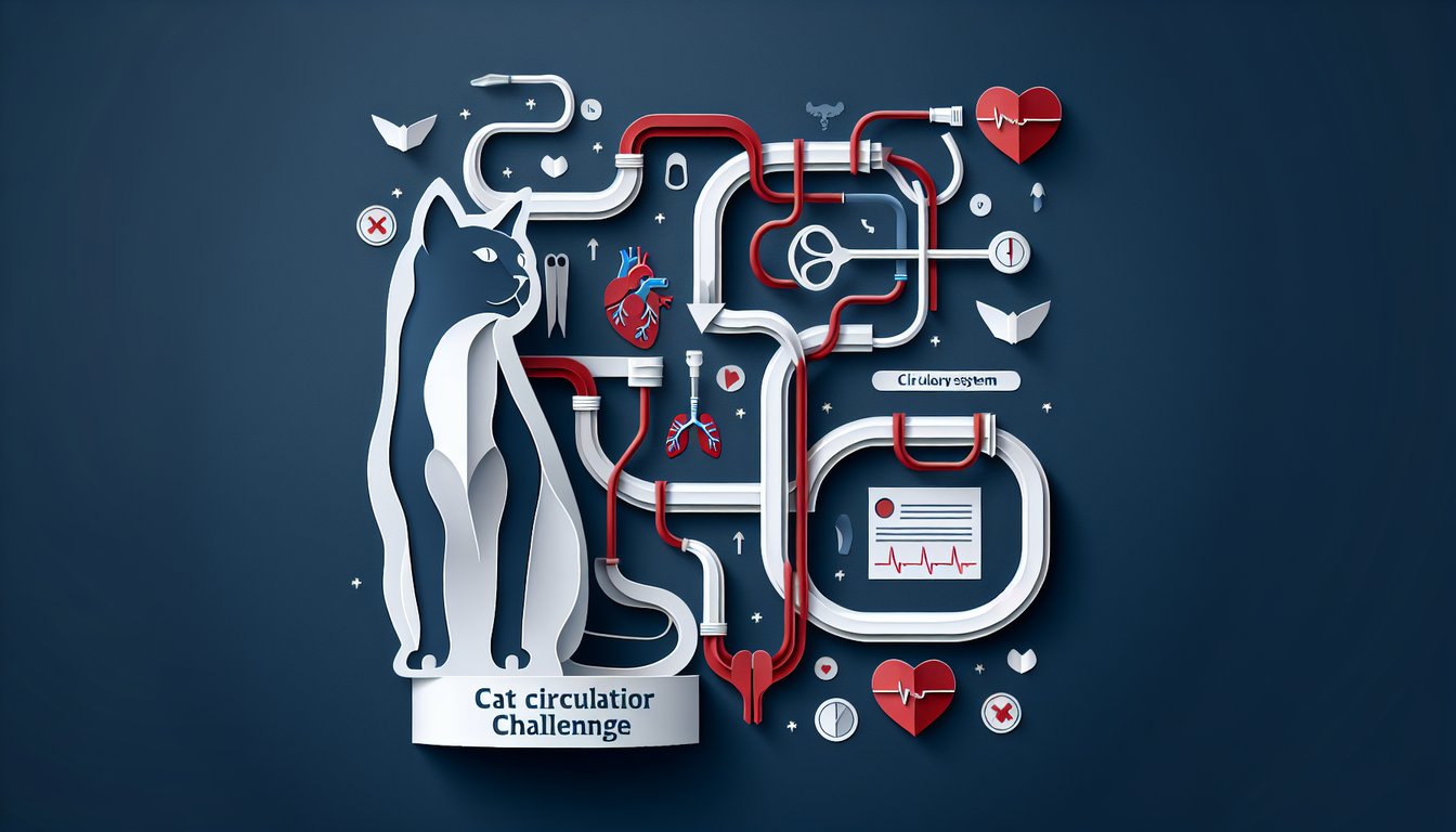 Paper art promoting Cat Circulation Challenge, an interactive biology quiz for high school students.