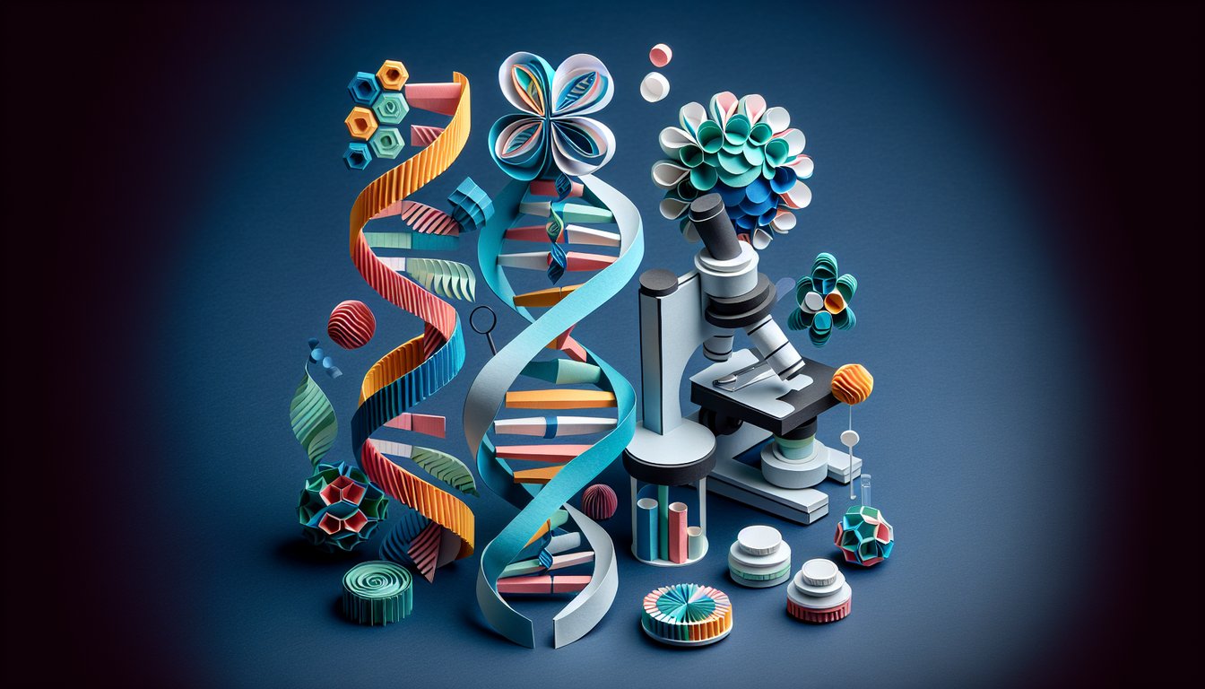 3D voxel art illustrating the study and application of Clinical Genetics.