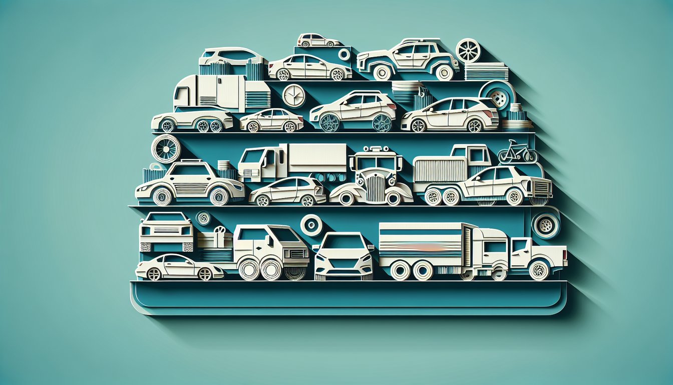 Paper art illustration for car buying quiz with personalized recommendations on teal background