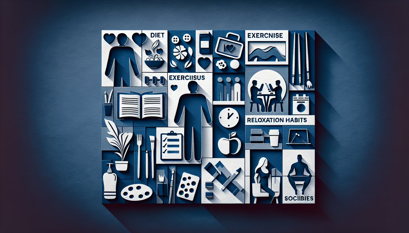 Paper art illustration for a lifestyle personality quiz on a dark blue background