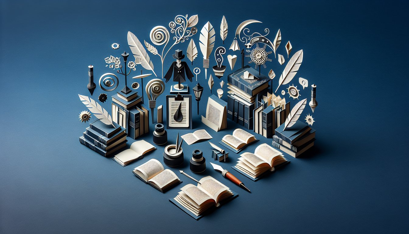 3D voxel art illustrating Literature Seminar course concept with books and classroom setting