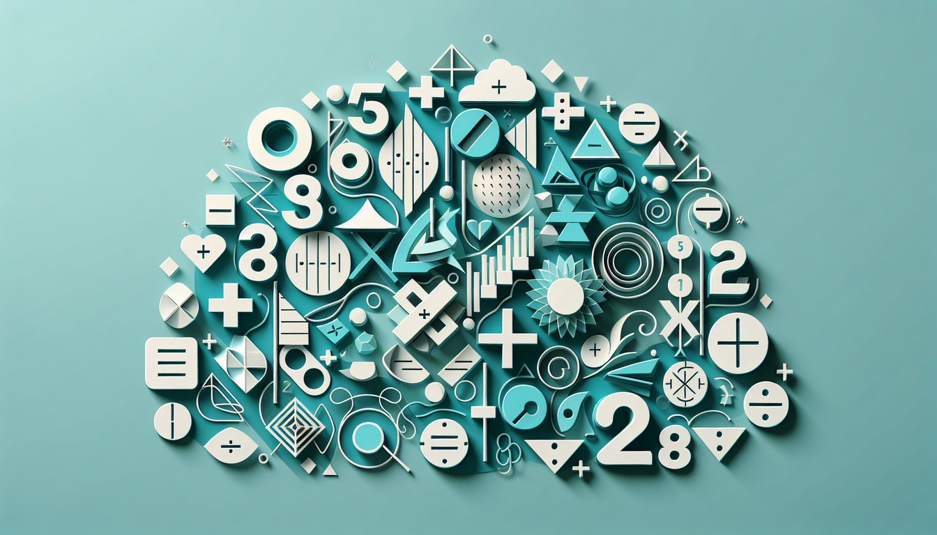 Teal background with paper art digits and blocks promoting a free place value quiz for math skill practice