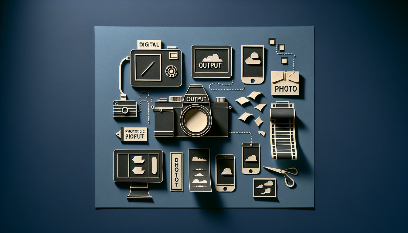 3D voxel art illustrating high-quality Digital Photographic Output course content