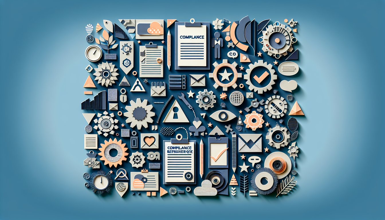 Colorful paper art depicting elements related to Compliance Refresher Quiz.