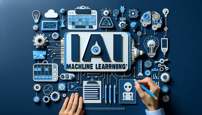 Colorful paper art depicting elements related to AI and Machine Learning for a knowledge quiz