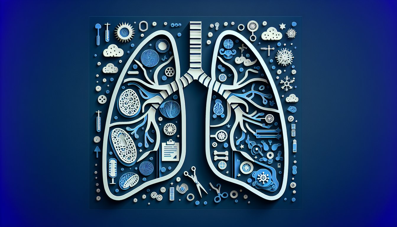 Paper art lungs with airflow arrows and quiz title Free Grade 7 Science Quiz on human respiration on dark blue background