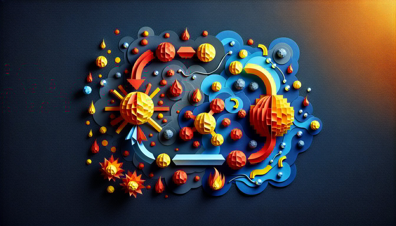 Paper art representing a high school science quiz on phase transitions and heat behavior.
