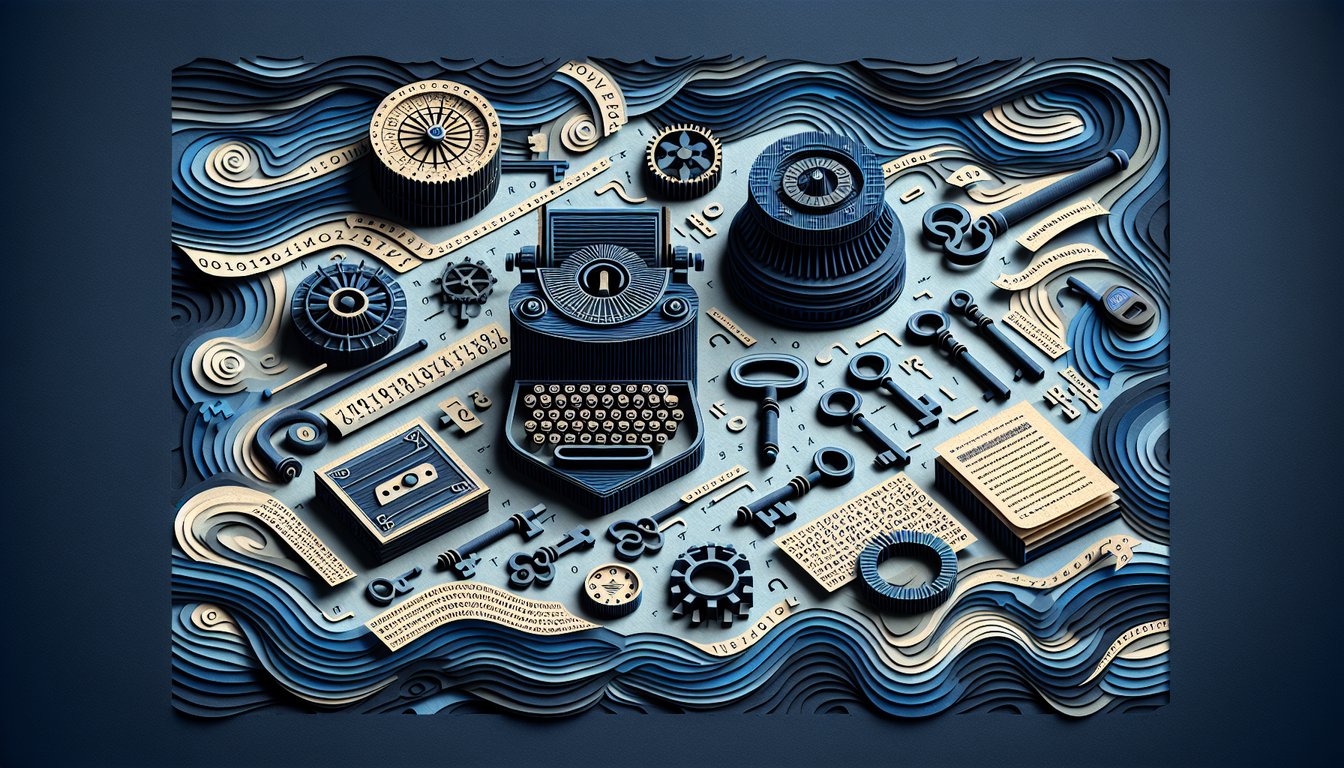 Colorful paper art depicting symbols related to Cryptography Knowledge Assessment quiz