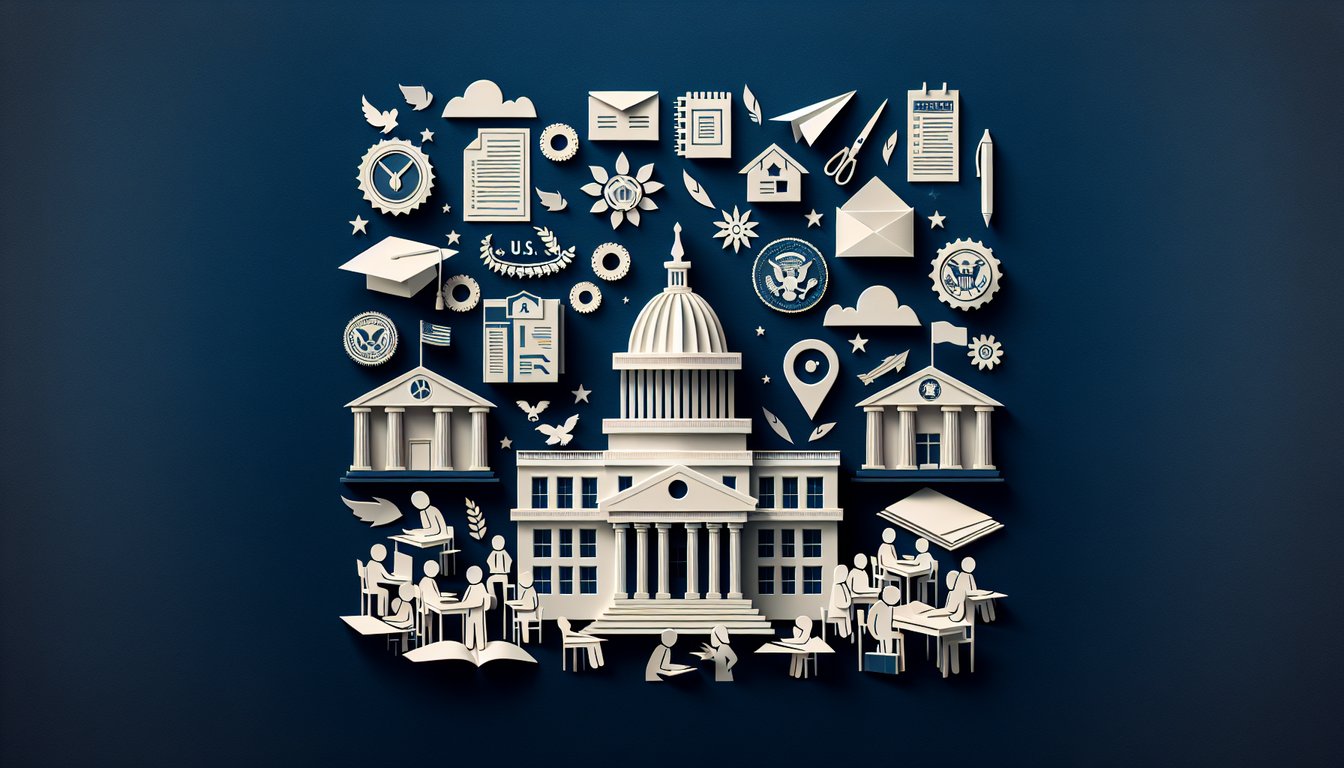 Colorful paper art promoting the AP Gov Final Frenzy quiz for high school seniors.