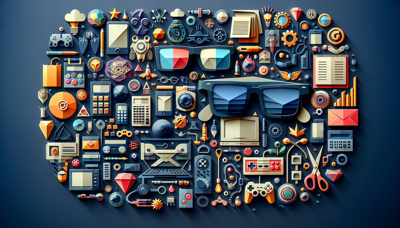 Paper art illustration for nerd test quiz on dark blue background