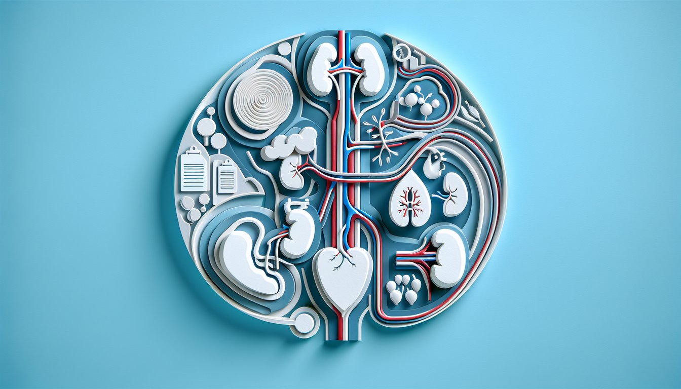 Paper art heart kidney artery on sky blue for 158 92 blood pressure secondary hypertension quiz