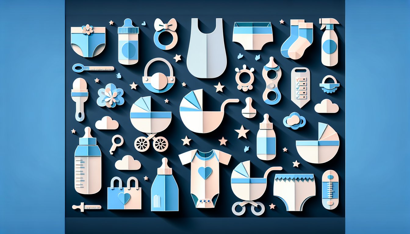 Colorful paper art promoting a trivia quiz on celebrity baby names.