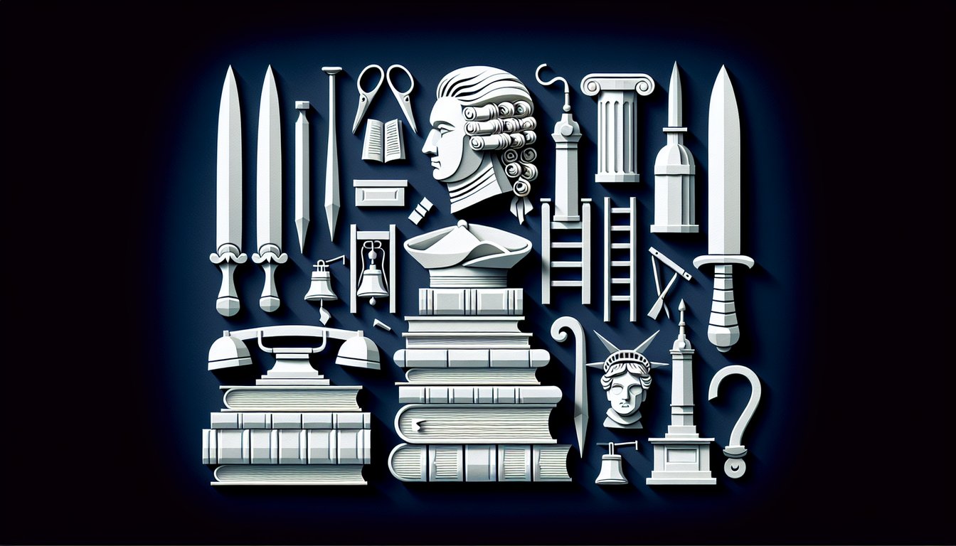 Paper art illustration featuring Enlightenment philosophers and French Revolution imagery on dark blue background.