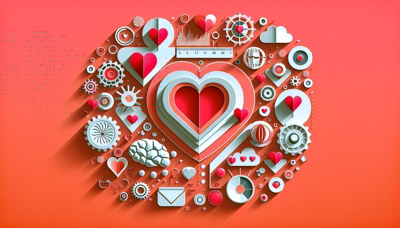 Paper art for free Victorious dating quiz on coral background with playful cutout characters hearts and stars.