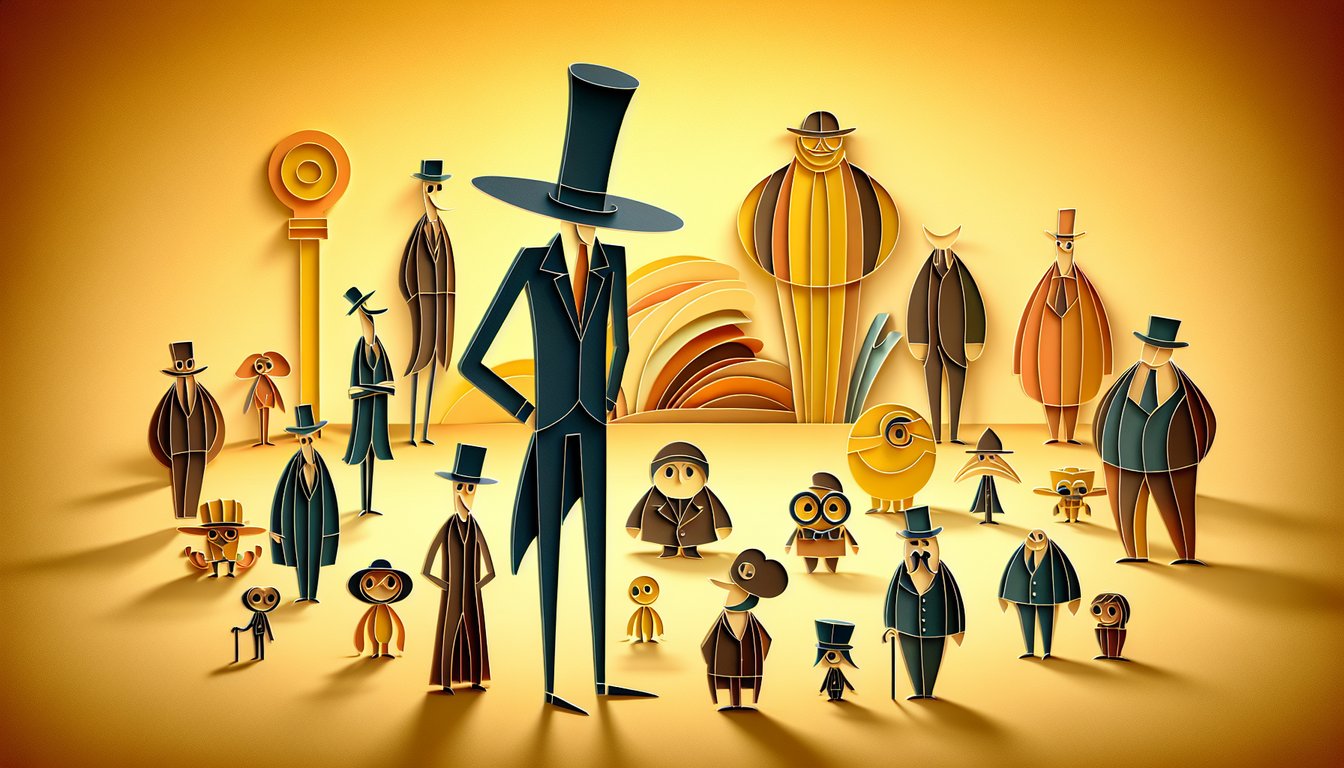 Paper art illustration for Despicable Me trivia quiz featuring Gru and Minions on golden yellow background