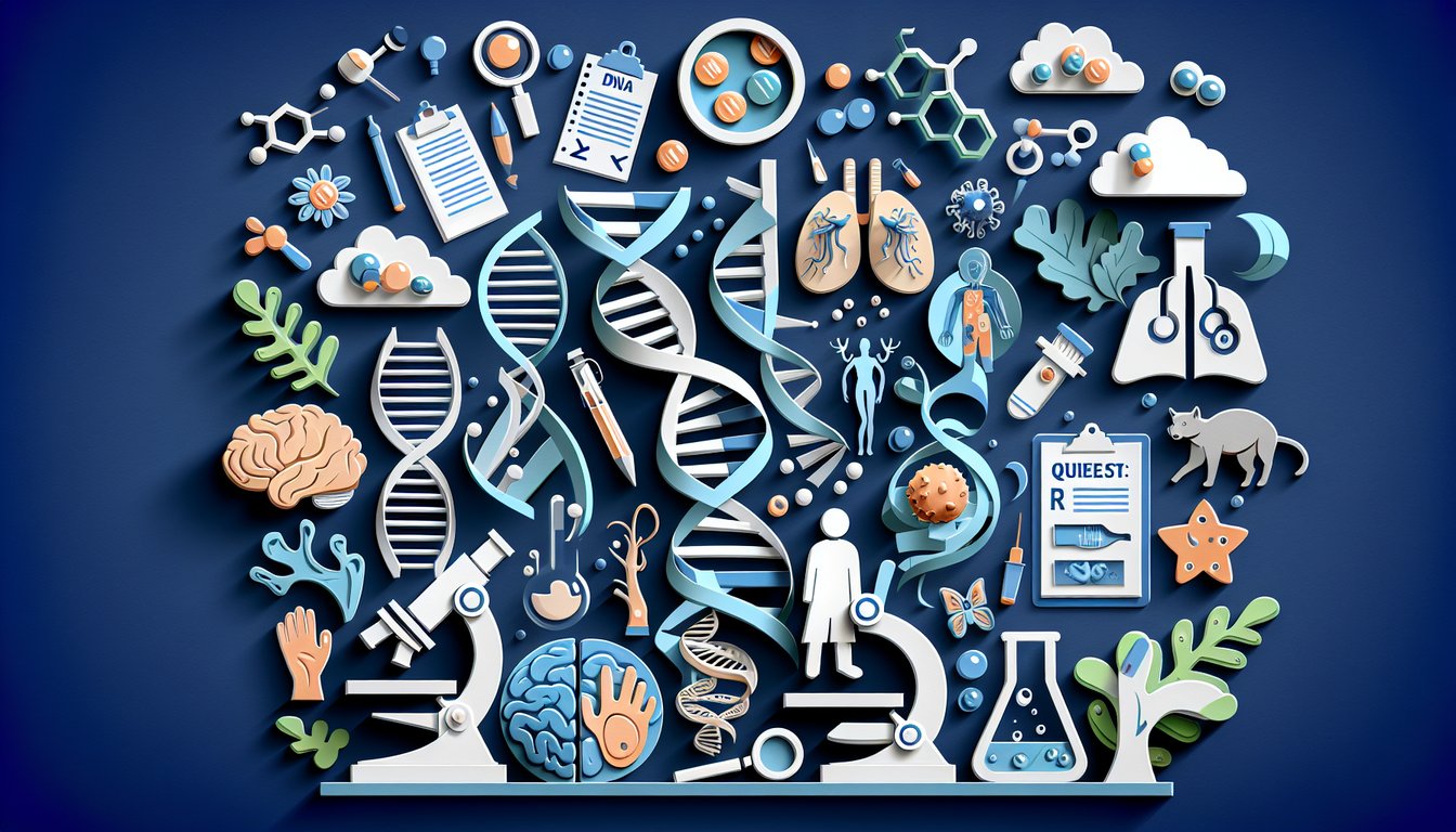 Paper art illustration for a True or False Biology Quiz on a dark blue background