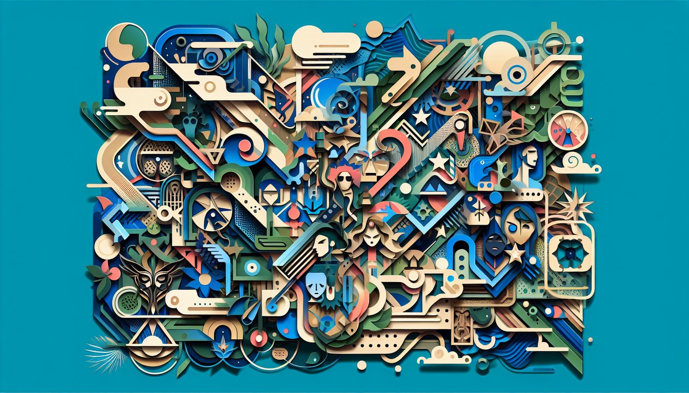 Teal background with layered paper art silhouettes of Dragon Ball Z villains around personality quiz title