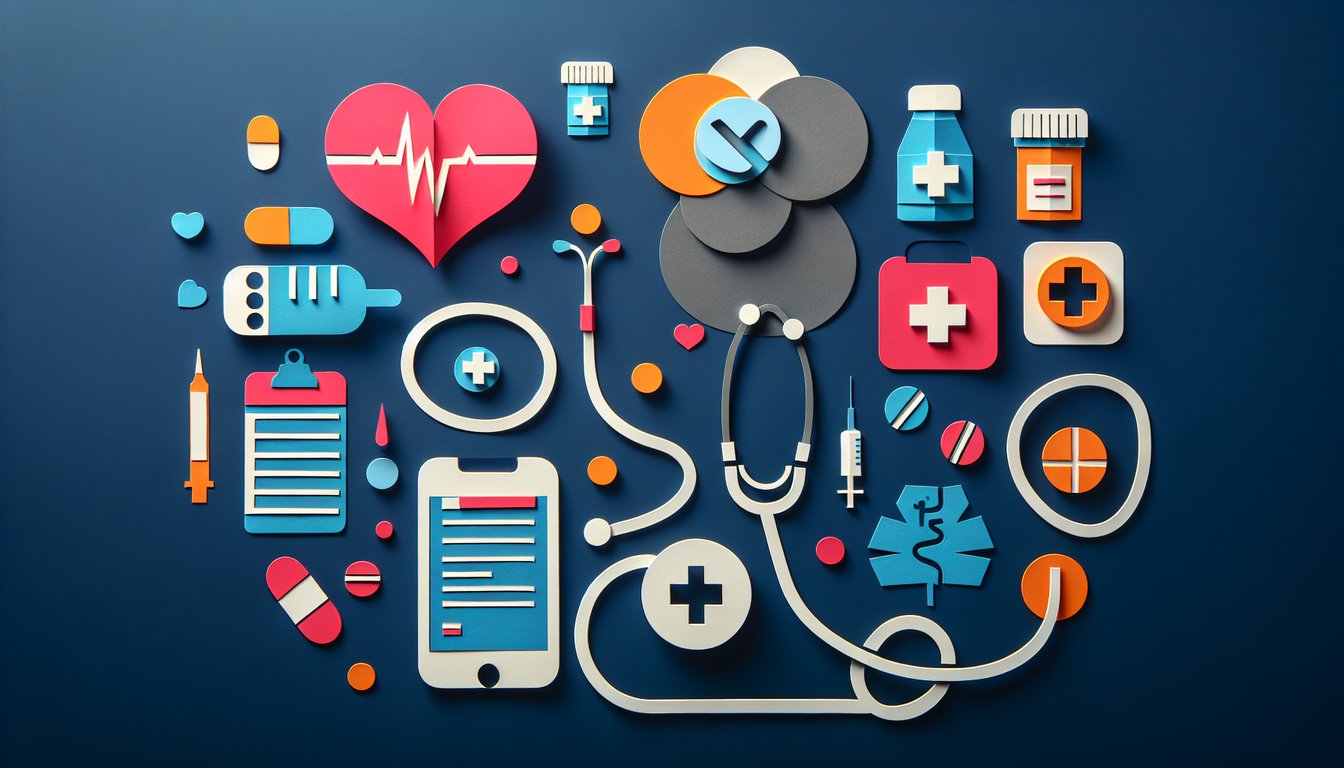 Colorful paper art illustrating a quiz on Patient Assistance Program Knowledge Assessment