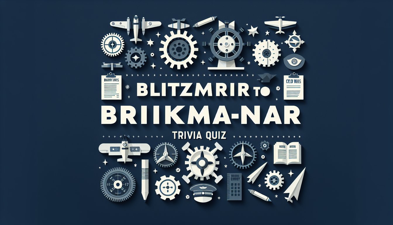 Colorful paper art promoting Blitzkrieg to Brinkmanship history quiz for students.