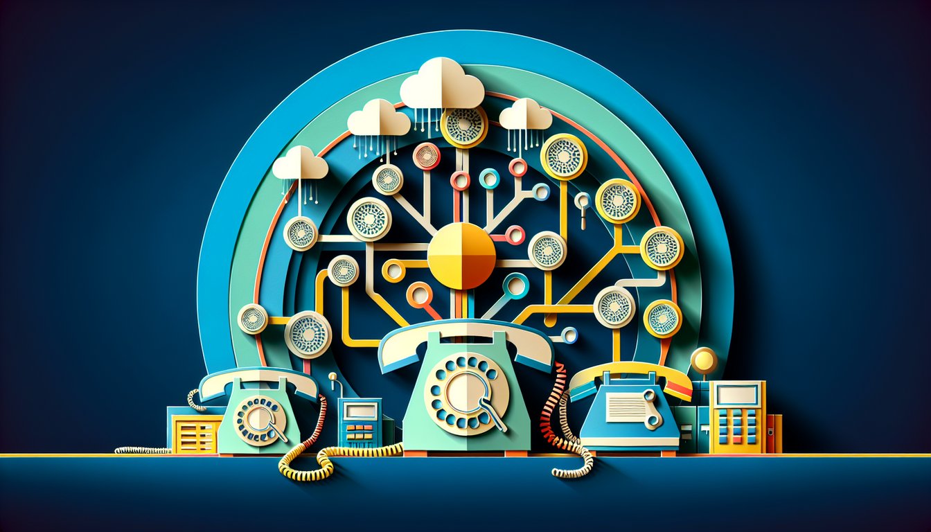Colorful paper art representing a quiz on PBX Systems Knowledge Test