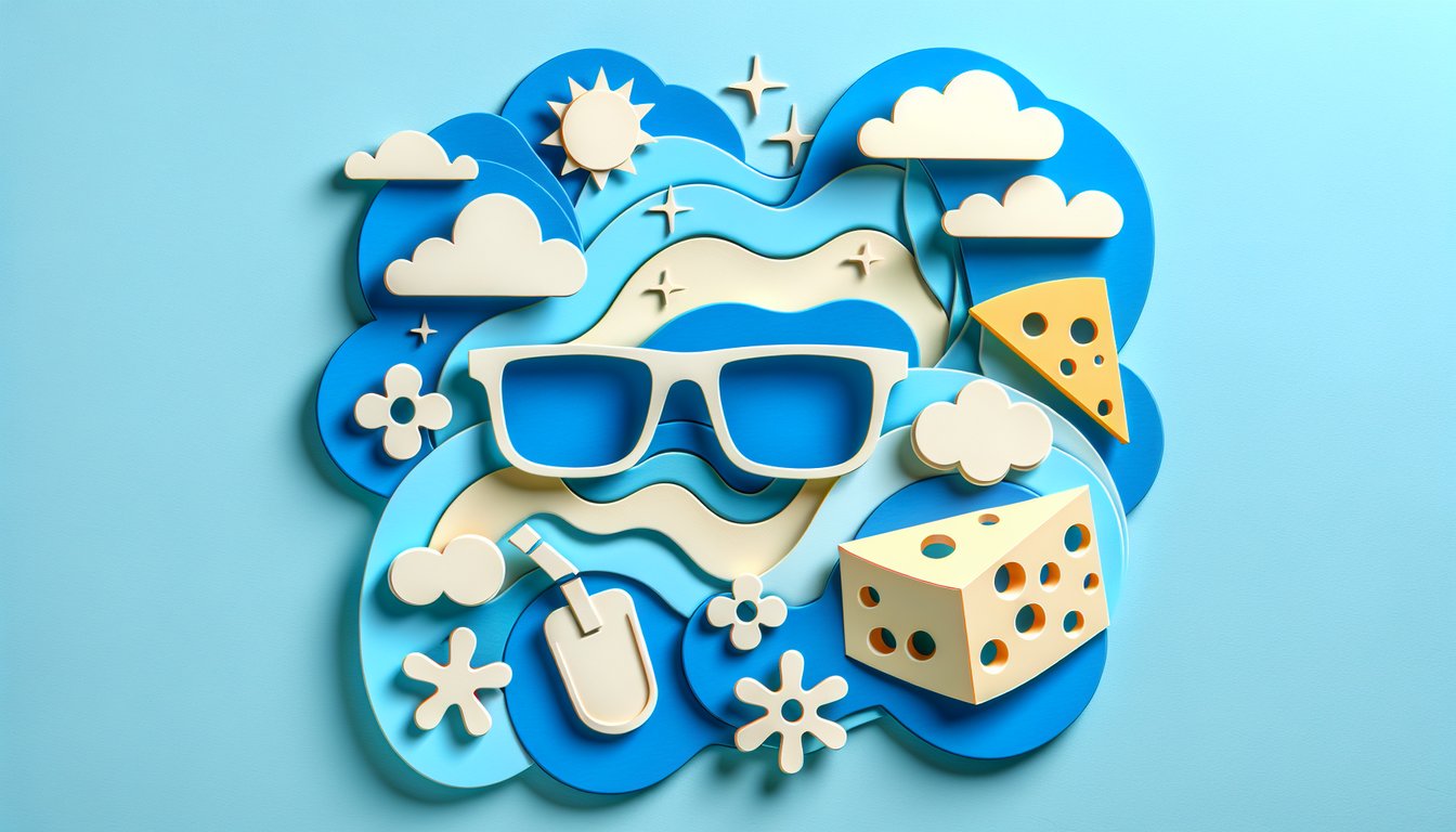 Paper art illustration for Am I Lame quiz promoting self-discovery on a sky blue background