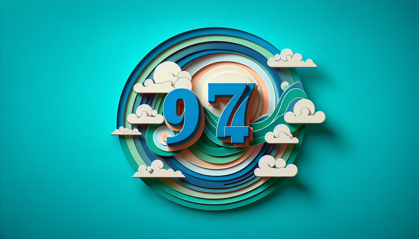 Paper art illustration for 1974 trivia quiz on teal background