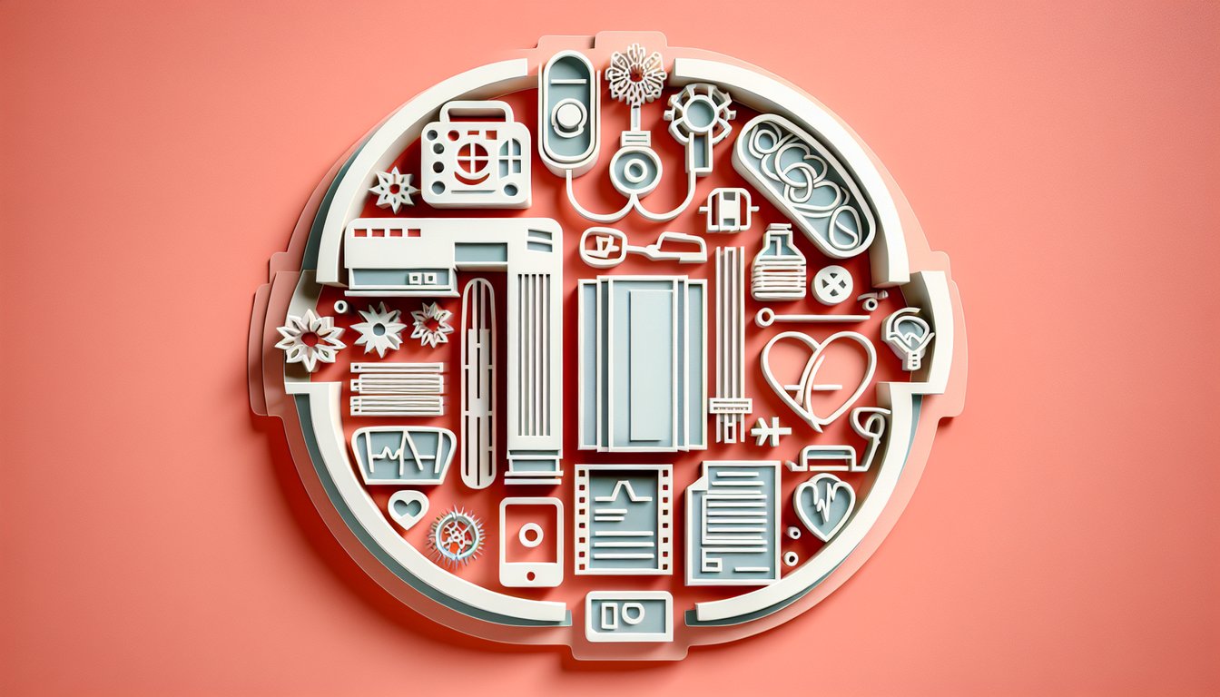 Paper art illustration for radiography ethics quiz on a coral background