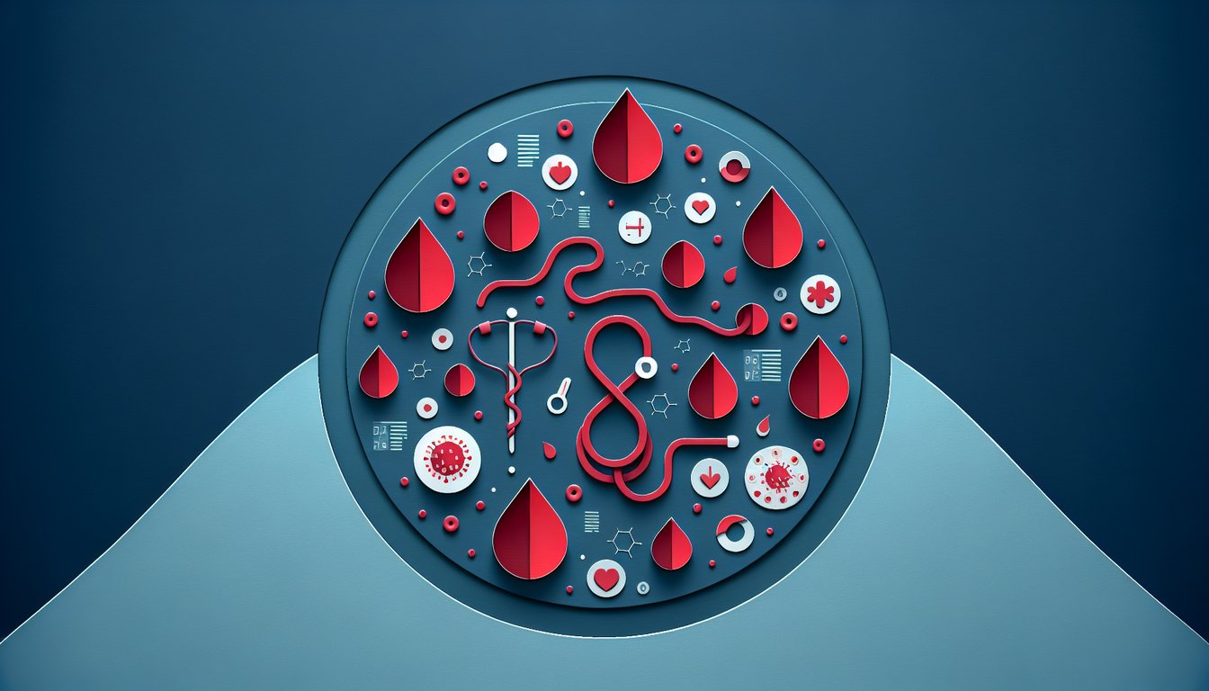 Colorful paper art promoting quiz on Medical Knowledge Assessment Sickle Cell Disease