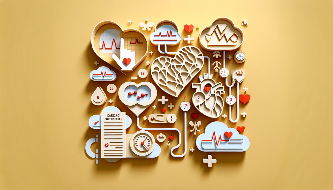 Paper art illustration shows stylized heart with formulas graphs and calculator icons on golden yellow background