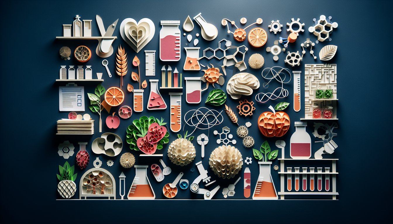 Colorful paper art promoting Food for Thought Quiz for high school students.