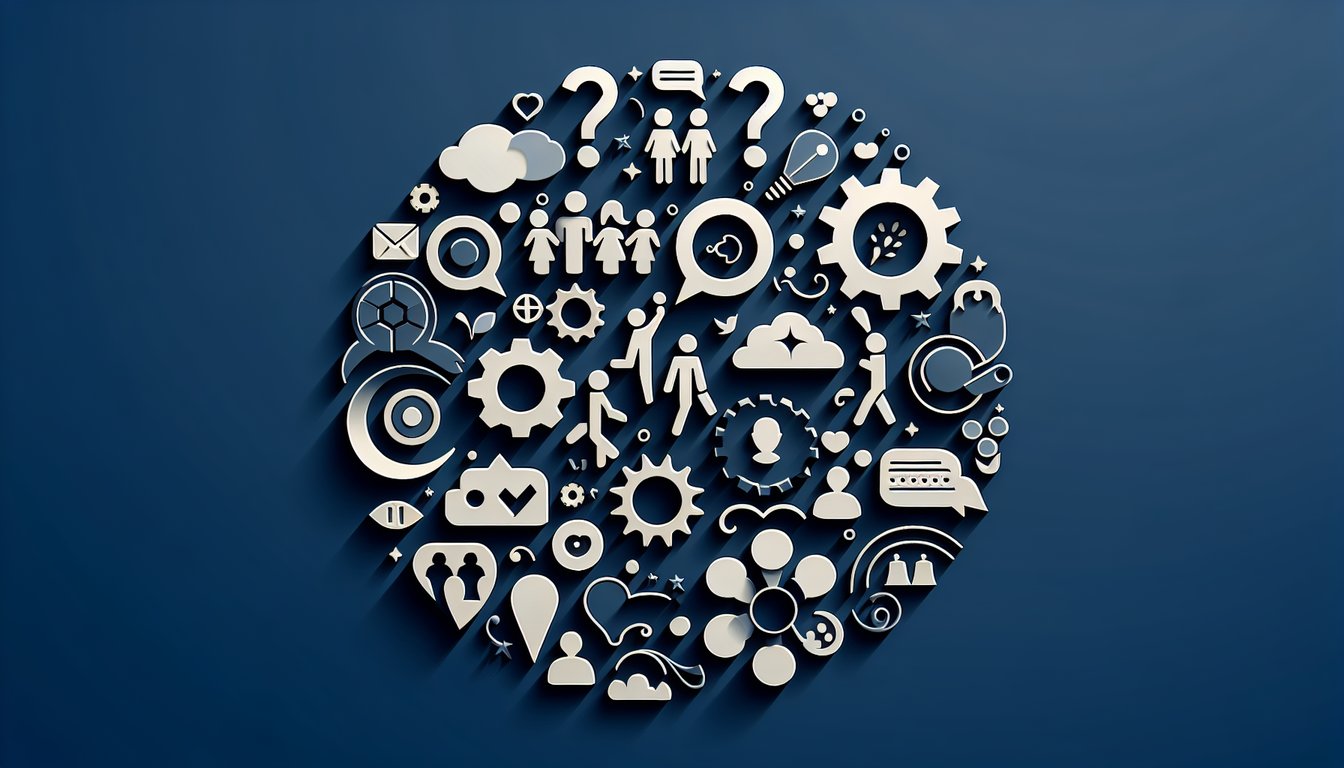Paper art illustration for Friends Knowledge Quiz on dark blue background