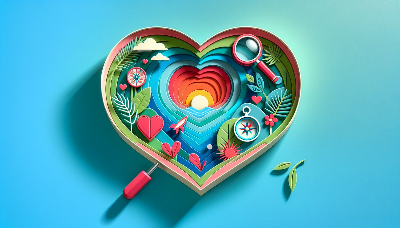 paper art hearts question marks and couple silhouettes on teal background for free how do you know hes the one quiz