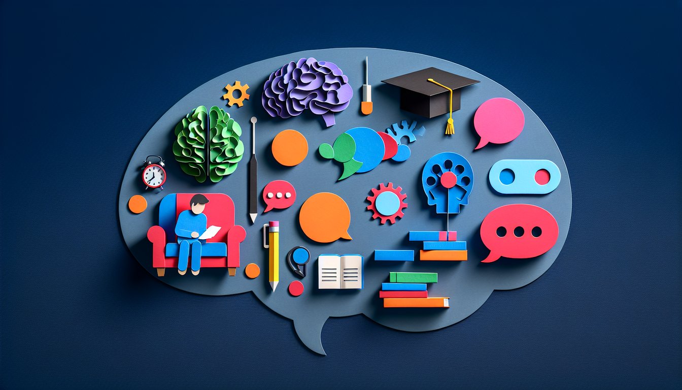 Colorful paper art promoting a Clinical Psychology Challenge trivia for college students.